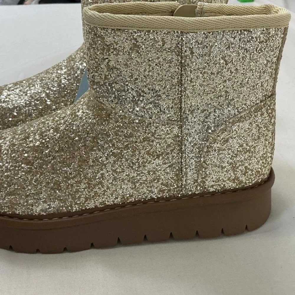 Cat & Jack Glitter Boots | Toddler Size 13 | Gold Sparkle | Brand New with Tags